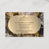 Carte De Visite Marbre de la Parties scintillant de l'Agate Noir & (Dos)