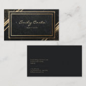 Carte De Visite Marbre de luxe Art déco noir et or (Devant / Derrière)