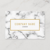 Carte De Visite Marbre de luxe effet or et blanc (Devant)