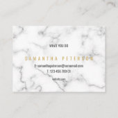 Carte De Visite Marbre de luxe effet or et blanc (Dos)