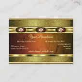 Carte De Visite Marbre de luxe Gold Effects avec Faux Gemstones (Dos)