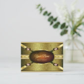 Carte De Visite Marbre de luxe Gold Effects avec Faux Gemstones (Debout devant)
