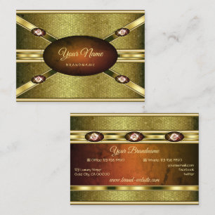 Carte De Visite Marbre de luxe Gold Effects avec Faux Gemstones