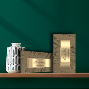 Carte De Visite Marbre de Parties scintillant Gold de l'agence de 