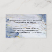 Carte De Visite Marbre de texture bleu or (Dos)