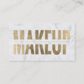 Carte De Visite Marbre de typographie d'or de faux coupé par (Dos)