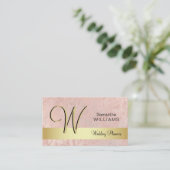 Carte De Visite Marbre décoré d'un monogramme élégant de rose de (Debout devant)