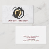 Carte De Visite Marbre | Dégustation de vin | Sommelier du vignobl (Devant / Derrière)