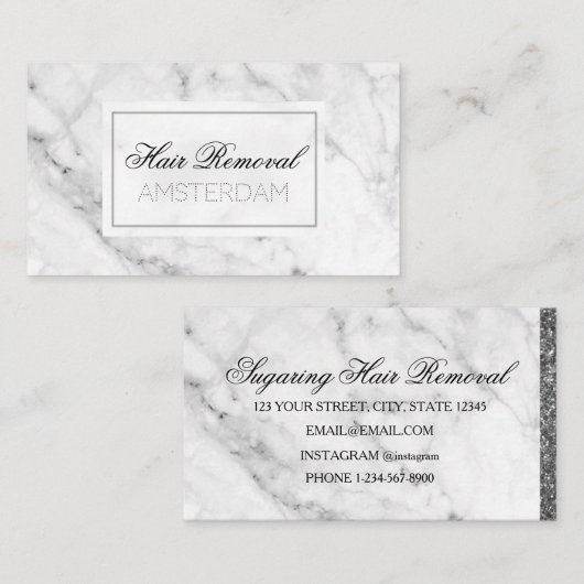 Carte De Visite Marbre d'enlèvement des cheveux (Devant / Derrière)