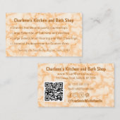 Carte De Visite Marbre des Faux Orange (Devant / Derrière)