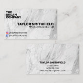 CARTE DE VISITE MARBRE DES RÉSEAUX SOCIAUX vintage (Devant / Derrière)