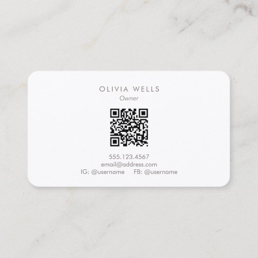 Carte De Visite Marbre d'ivoire chic moderne (Dos)