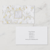 Carte De Visite marbre d'or blanc monogramme (Devant / Derrière)
