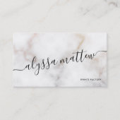 Carte De Visite Marbre d'or blanc personnalisé Élégant moderne (Devant)