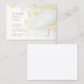 Carte De Visite Marbre d'or Design moderne tendance Monogramme élé (Devant / Derrière)