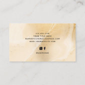 Carte De Visite Marbre d'or Faux élégant avec texte simple (Dos)