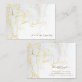 Carte De Visite Marbre d'or Luxe Plaine Elégante Golden Modern Top (Devant / Derrière)