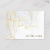 Carte De Visite Marbre d'or Luxe Plaine Elégante Golden Modern Top (Devant)