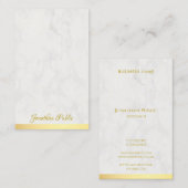 Carte De Visite Marbre d'or moderne à la main Nom du script Modèle (Devant / Derrière)