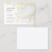 Carte De Visite Marbre d'or moderne Monogramme Modèle élégant Luxe (Devant / Derrière)