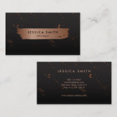 Carte De Visite Marbre d'or noir et rose (Devant / Derrière)