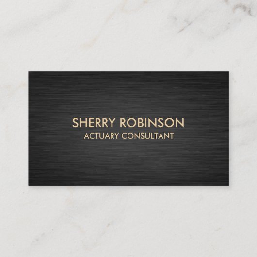 Carte De Visite Marbre d'or noir | Métal foncé brossé (Devant)