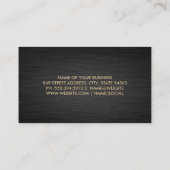 Carte De Visite Marbre d'or noir | Métal foncé brossé (Dos)