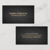 Carte De Visite Marbre d'or noir | Métal foncé brossé (Devant / Derrière)