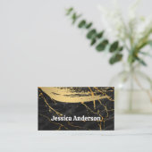 Carte De Visite Marbre d'or noir | Or brossé | Lux (Debout devant)