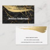 Carte De Visite Marbre d'or noir | Or brossé | Lux (Devant / Derrière)