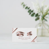 Carte De Visite Marbre d'or Rose de maquillage à longues cils et b (Debout devant)