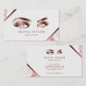 Carte De Visite Marbre d'or Rose de maquillage à longues cils et b (Devant / Derrière)