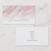 Carte De Visite marbre d'or rose élégant (Devant / Derrière)