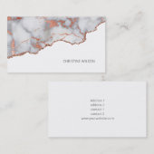 Carte De Visite marbre d'or rose élégant design de bordure (Devant / Derrière)