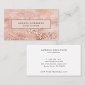 Carte De Visite Marbre d'or Rose moderne (Devant / Derrière)