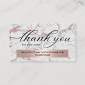 Carte De Visite Marbre d'or Rose moderne Merci d'affaires (Devant)