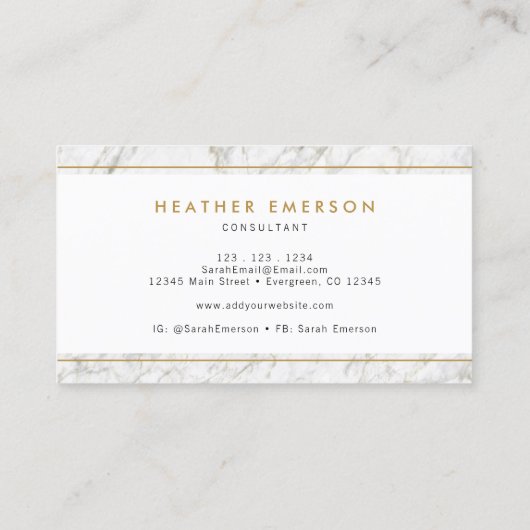 Carte De Visite Marbre doré (Dos)