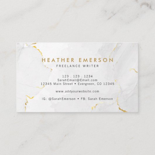 Carte De Visite Marbre doré (Dos)