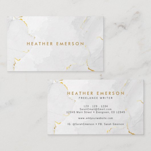 Carte De Visite Marbre doré (Devant / Derrière)