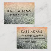 Carte De Visite Marbre doré brillant Marine noire Abstrait (Devant / Derrière)