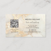Carte De Visite Marbre doré de luxe | Code QR (Dos)