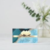 Carte De Visite Marbre doré Lotus Fleur Yoga (Debout devant)