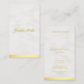 Carte De Visite Marbre doré moderne Nom manuscrit Professionnel (Devant / Derrière)