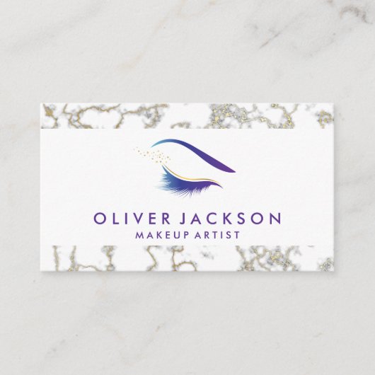 Carte De Visite Marbre doré | Oeil et beauté (Devant)