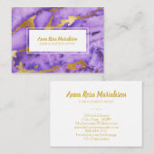 Carte De Visite *~* Marbre doré violet moderne chic (Devant / Derrière)