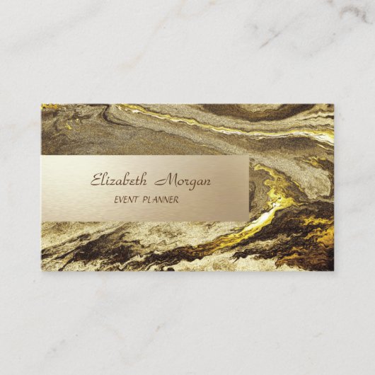 Carte De Visite Marbre Élégant à Rayures (Devant)