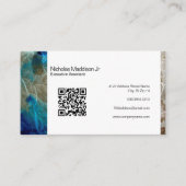 Carte De Visite Marbre élégant Abstrait Moderne Grunge Turquoise (Devant)