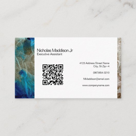 Carte De Visite Marbre élégant Abstrait Moderne Grunge Turquoise (Devant)