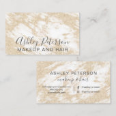 Carte De Visite Marbre élégant de blanc de parties scintillantes (Devant / Derrière)