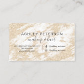 Carte De Visite Marbre élégant de blanc de parties scintillantes (Dos)